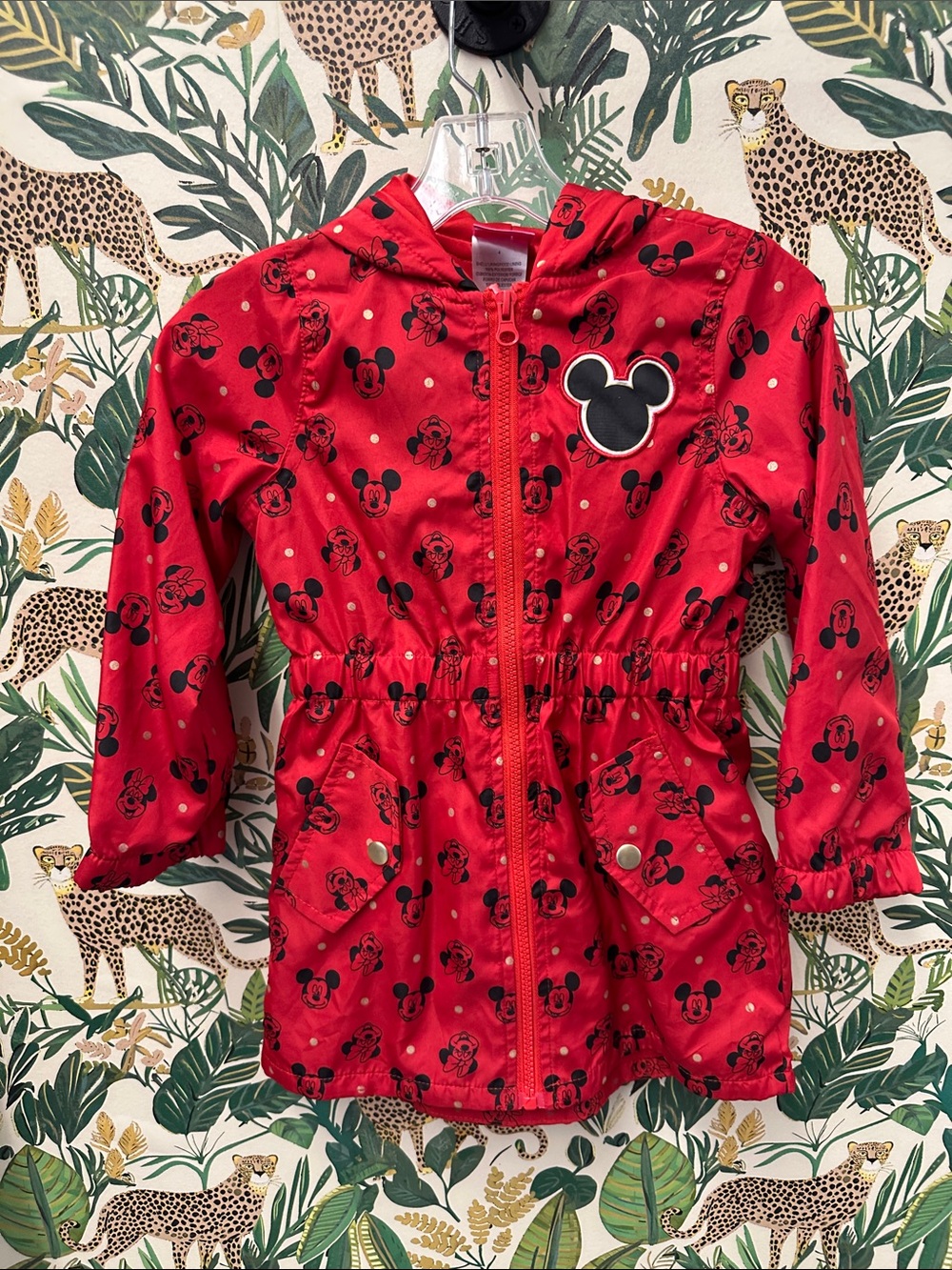 Disney Red and Black Mickey Mouse Hooded Jacket